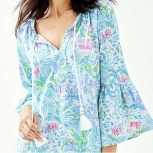 VGUC Lilly Pulitzer Del Lago Tunic Top in What A Lovely Place Size XL